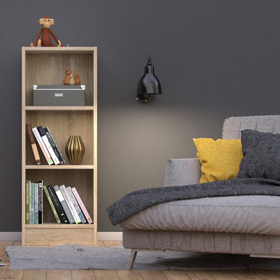 Basic Low Narrow Bookcase (2 Shelves) in Oak – FTG, view 5