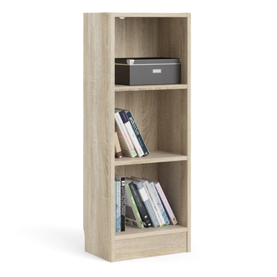 Basic Low Narrow Bookcase (2 Shelves) in Oak – FTG, view 6