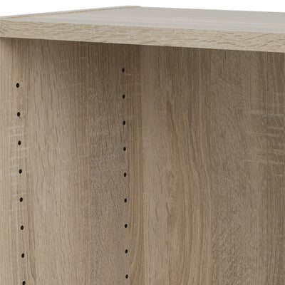 Basic Low Narrow Display Cabinet in Oak (2 Shelves) with Glass Oak Door