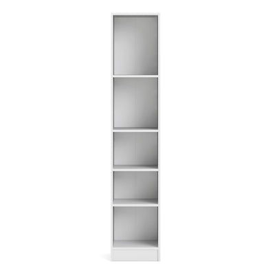 Basic Tall Narrow Bookcase (4 Shelves) in White – FTG, view 3