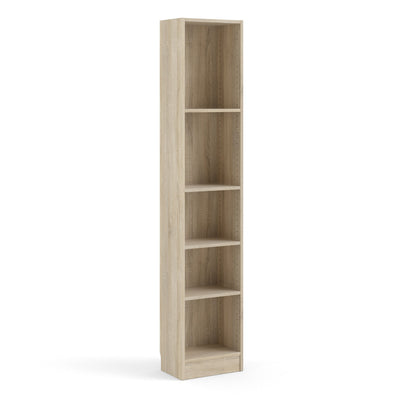 Basic Tall Narrow Bookcase (4 Shelves) in Oak – FTG