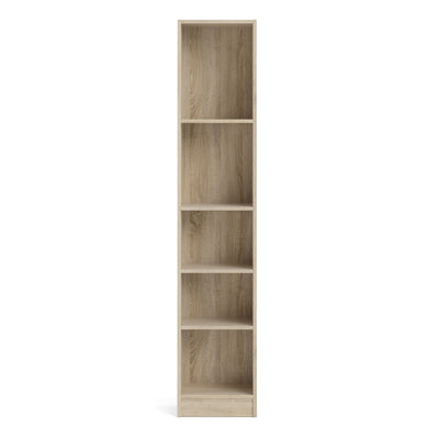 Basic Tall Narrow Bookcase (4 Shelves) in Oak – FTG, view 2