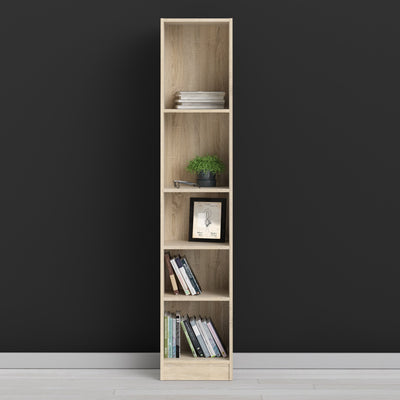 Basic Tall Narrow Bookcase (4 Shelves) in Oak – FTG, view 5