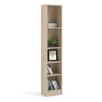 Basic Tall Narrow Bookcase (4 Shelves) in Oak – FTG, view 7