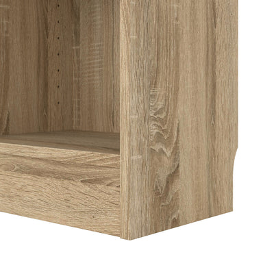 Basic Tall Narrow Combination Storage Bookcase in Oak (4 Shelves) with White Door