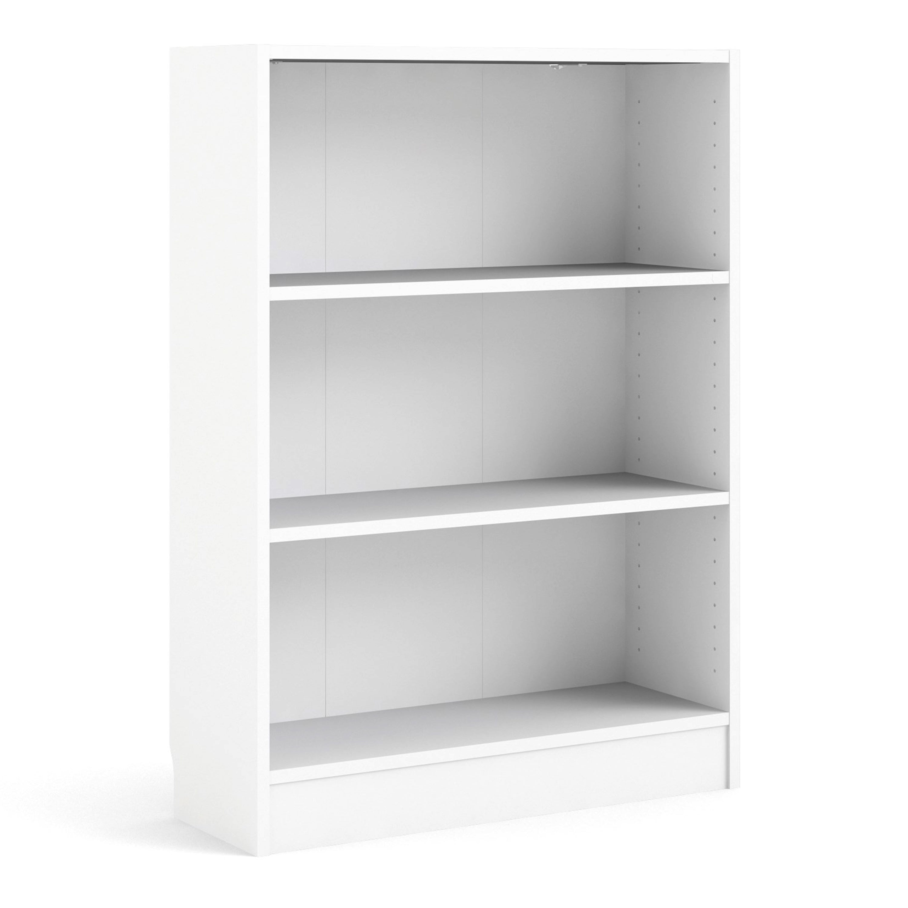 Basic Low Wide Bookcase (2 Shelves) in White – FTG