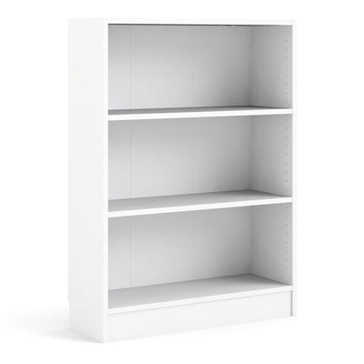 Basic Low Wide Bookcase (2 Shelves) in White – FTG