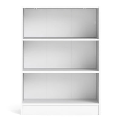 Basic Low Wide Bookcase (2 Shelves) in White – FTG, view 2
