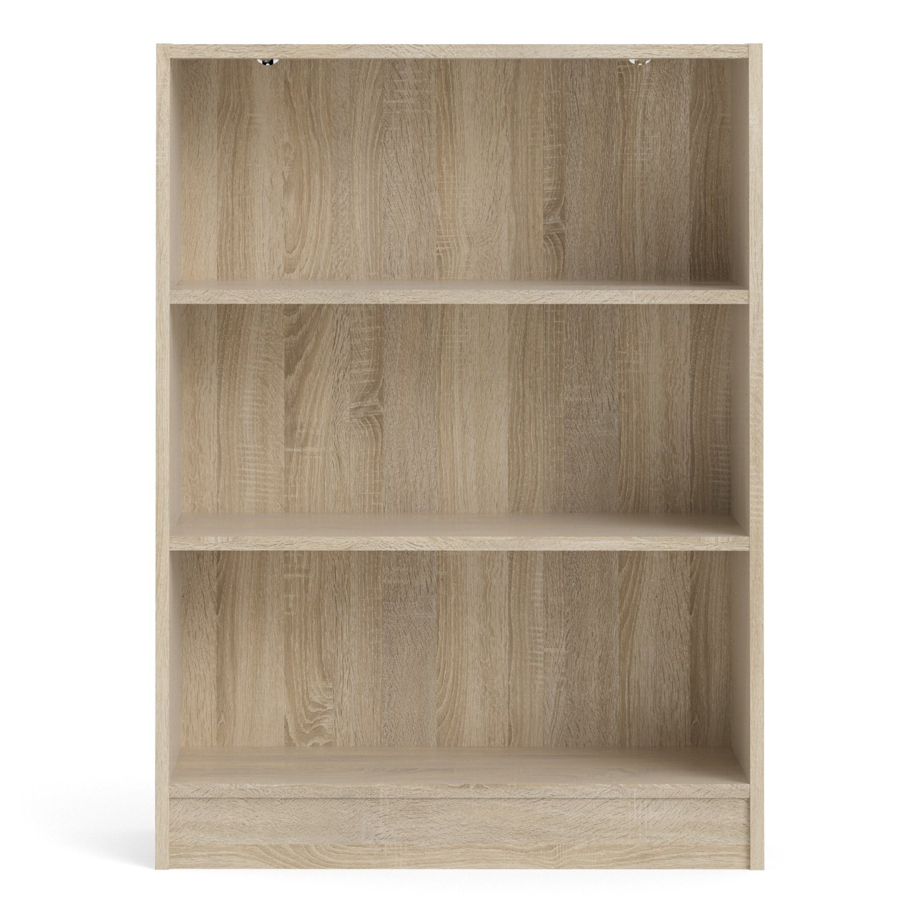 Basic Low Wide Bookcase (2 Shelves) in Oak – FTG, view 2