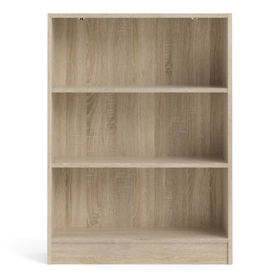 Basic Low Wide Bookcase (2 Shelves) in Oak – FTG, view 2