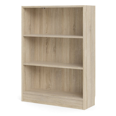 Basic Low Wide Bookcase (2 Shelves) in Oak – FTG, view 3