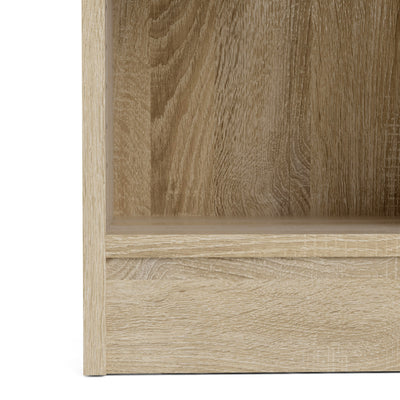 Basic Low Wide Display Cabinet in Oak (2 Shelves) with 2 Glass Doors in Oak