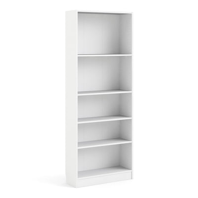 Basic Tall Wide Bookcase (4 Shelves) in White – FTG