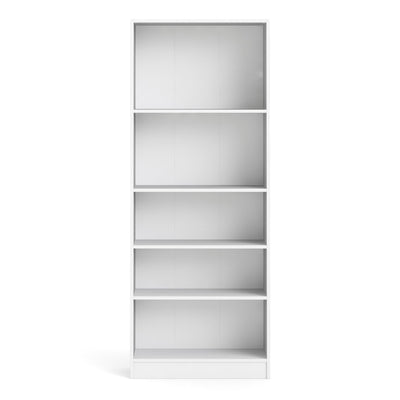 Basic Tall Wide Bookcase (4 Shelves) in White – FTG, view 2