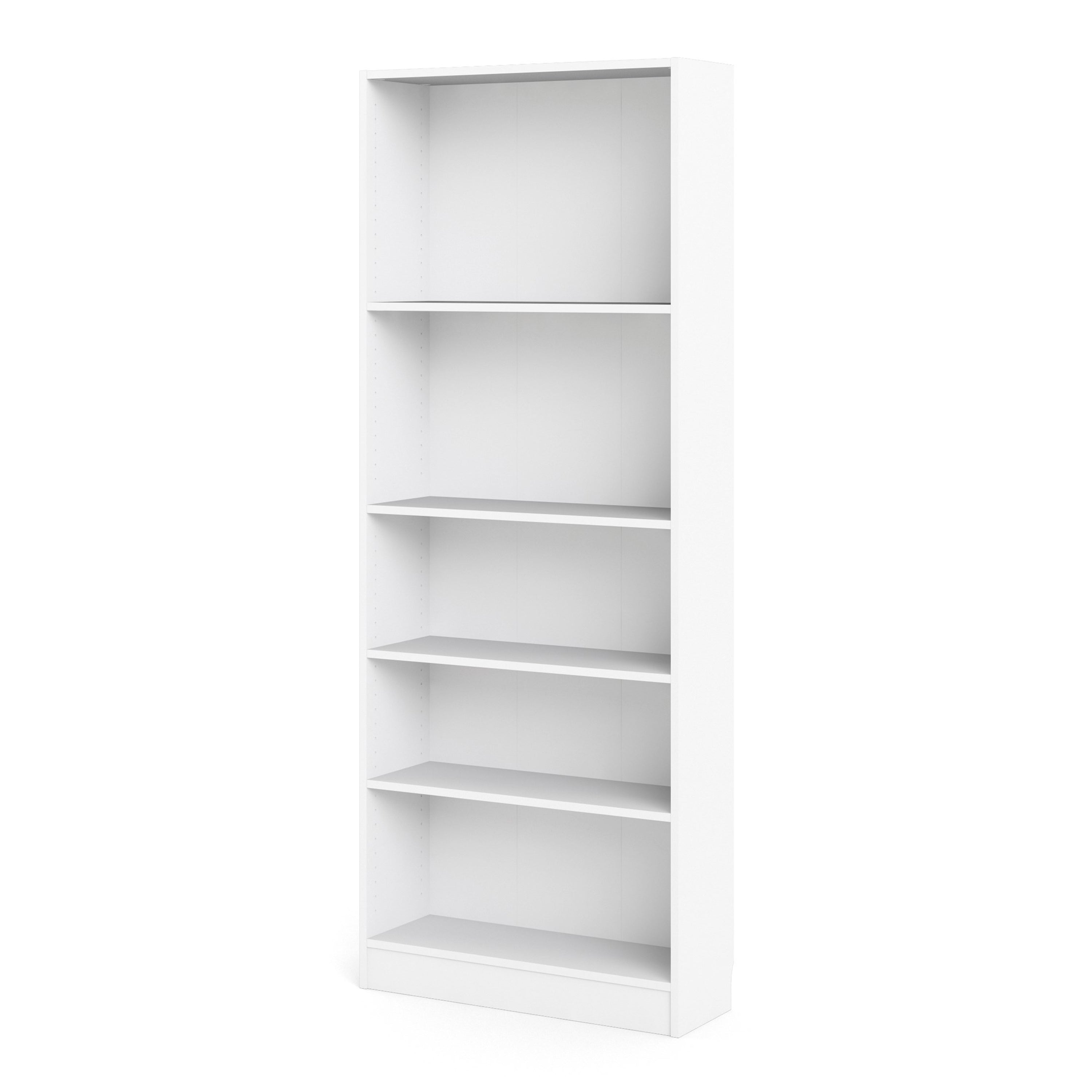 Basic Tall Wide Bookcase (4 Shelves) in White – FTG, view 3