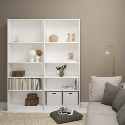 Basic Tall Wide Bookcase (4 Shelves) in White – FTG, view 7
