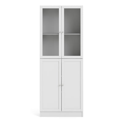 Basic Tall Wide (4 Shelves) 4 Door Combination Unit in White