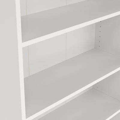 Basic Tall Wide Combination Storage in White (4 Shelves) with 2 White Doors