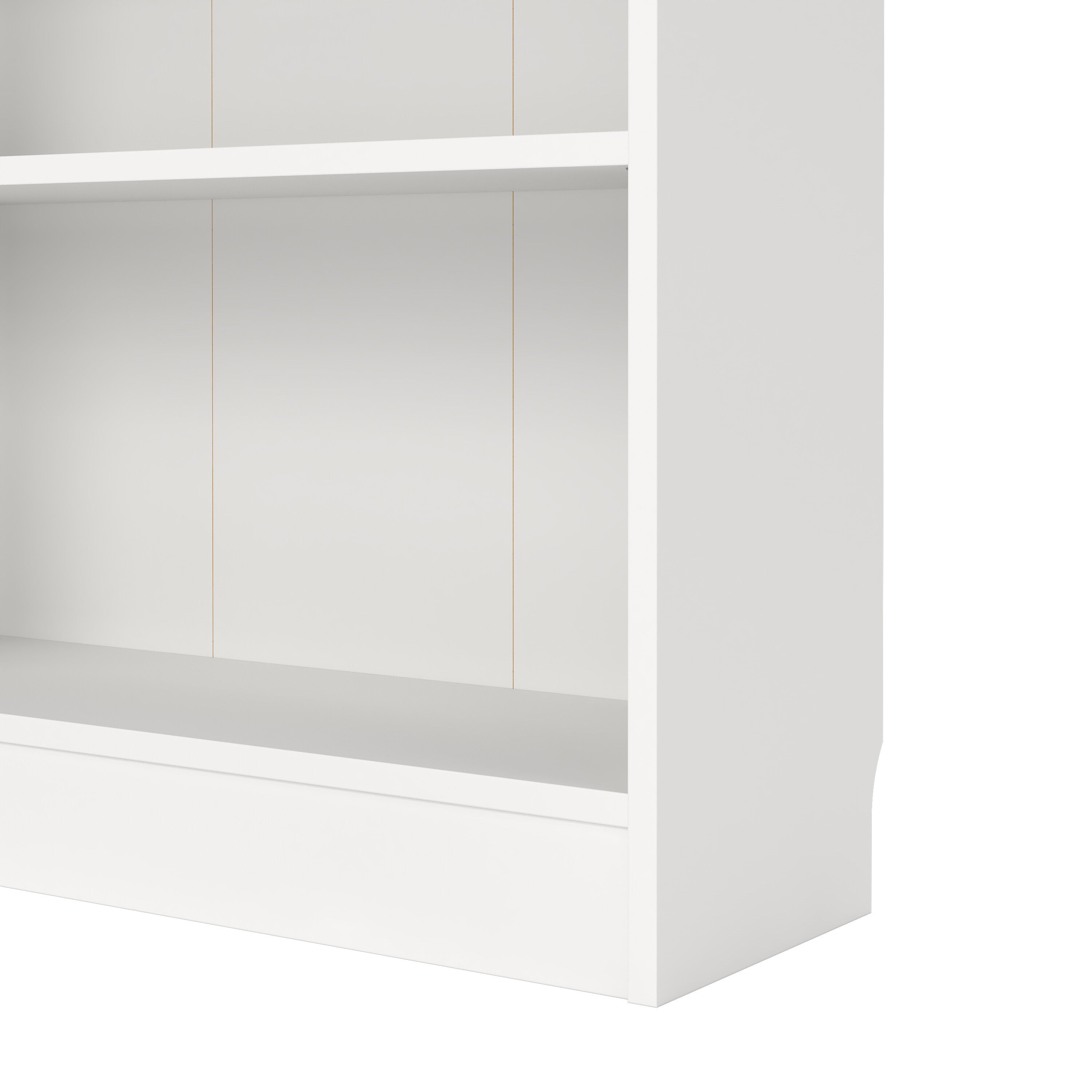 Basic Tall Wide Combination Storage in White (4 Shelves) with 2 Oak Doors