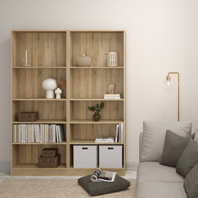 Basic Tall Wide Bookcase (4 Shelves) in Oak – FTG, view 4