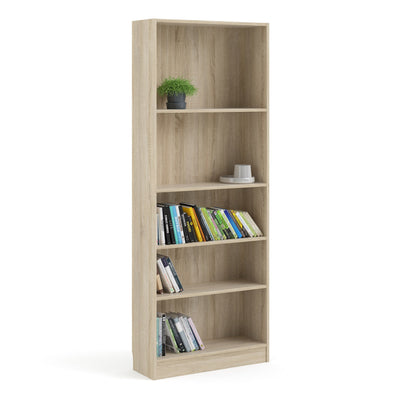 Basic Tall Wide Bookcase (4 Shelves) in Oak – FTG, view 8