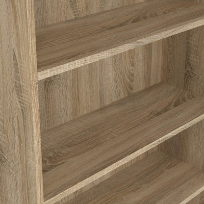 Basic Tall Wide Combination Storage in Oak (4 Shelves) with 2 Doors in White