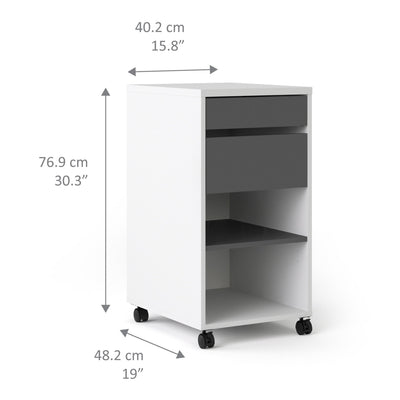 Function Plus Mobile File Cabinet 2 Drawers 1 Shelf – FTG, view 12