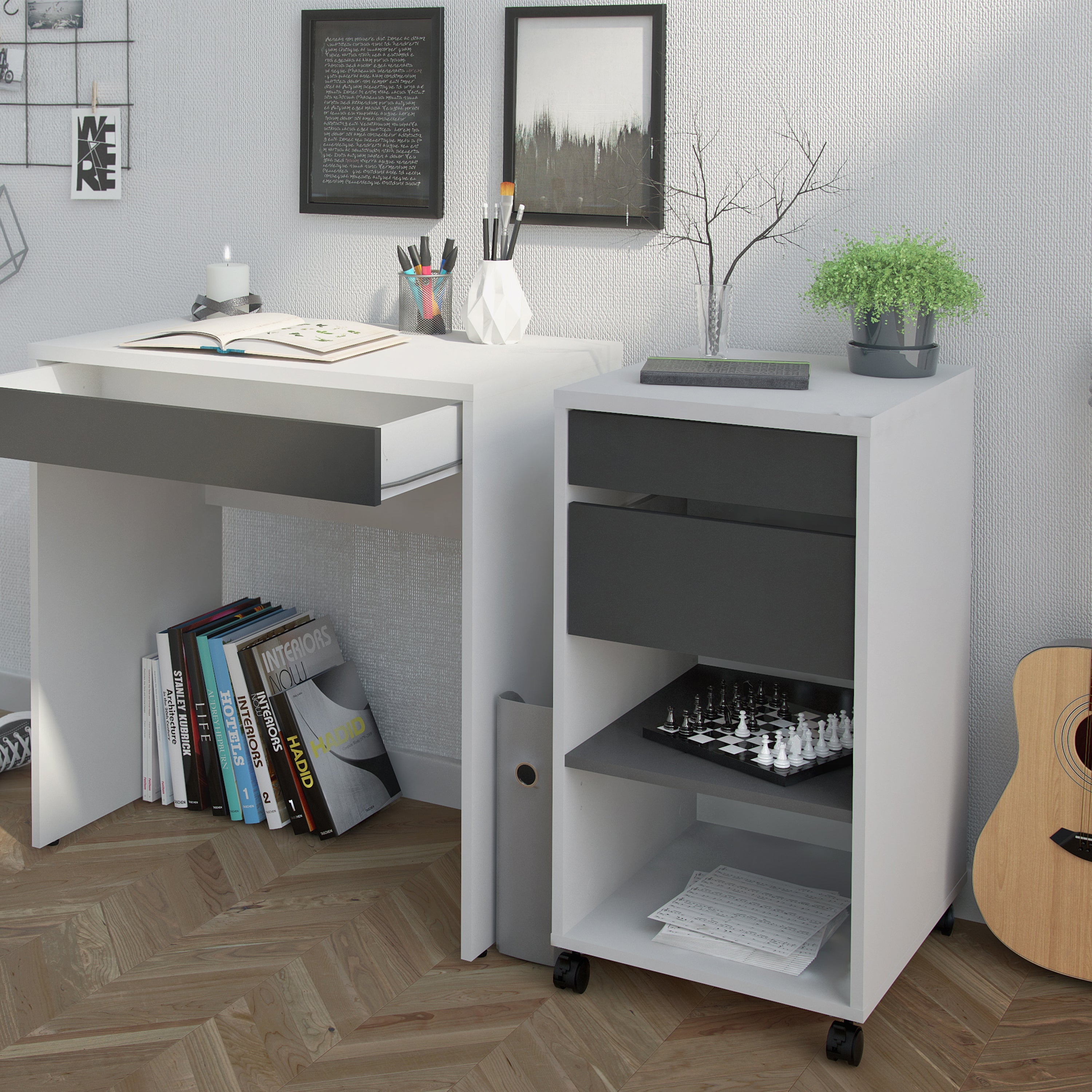Function Plus Mobile File Cabinet 2 Drawers 1 Shelf – FTG, view 5