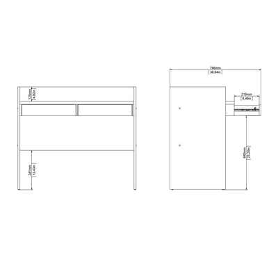 Function Plus Desk 2 Drawers In Jackson Hickory and White – FTG, view 10