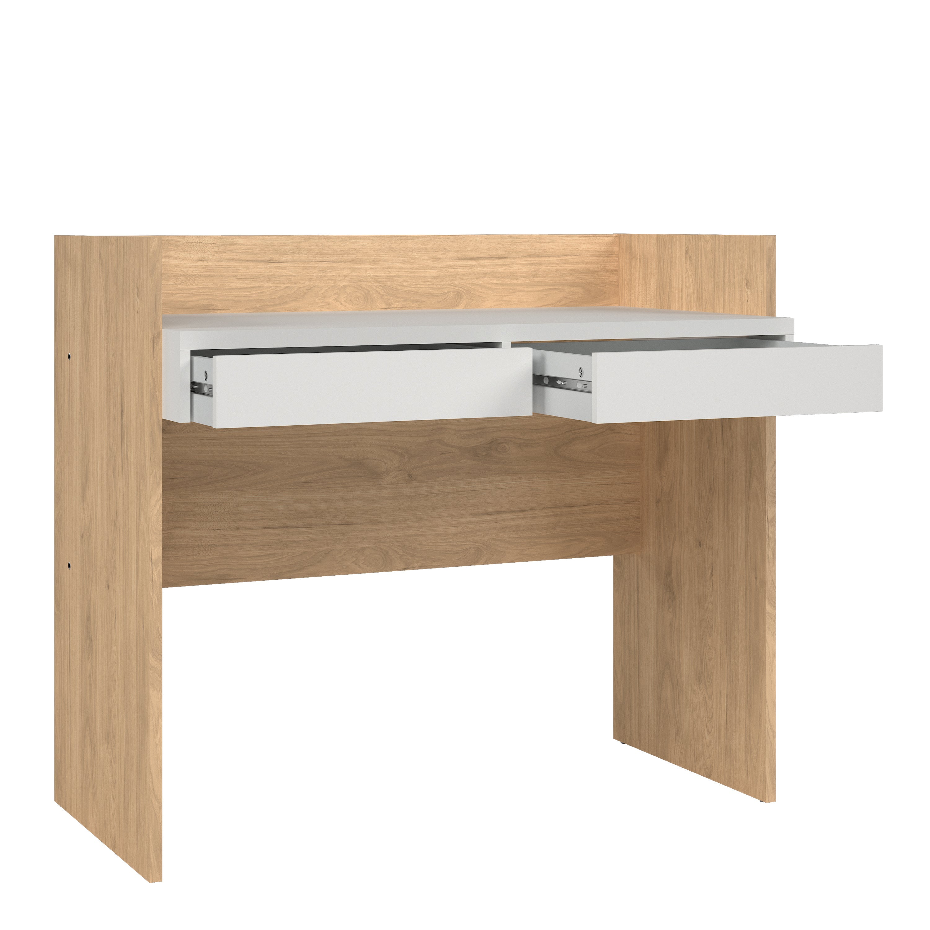 Function Plus Desk 2 Drawers In Jackson Hickory and White – FTG, view 5