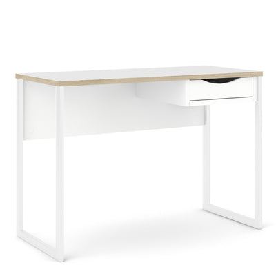 Function Plus Desk 1 Drawer in White with Oak Trim – FTG