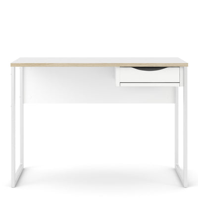 Function Plus Desk 1 Drawer in White with Oak Trim – FTG, view 2