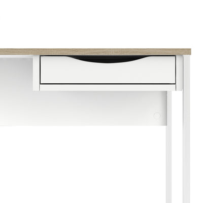 Function Plus Desk 1 Drawer in White with Oak Trim – FTG, view 7