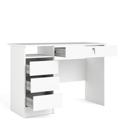 Function Plus 4 Drawer Desk Handleless Drawer in White – FTG, view 3
