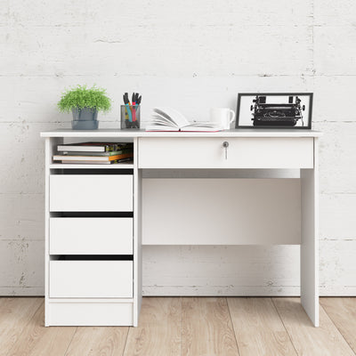 Function Plus 4 Drawer Desk Handleless Drawer in White – FTG, view 4