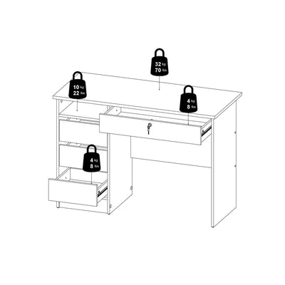 Function Plus 4 Drawer Desk Handleless Drawer in Jackson Hickory Oak – FTG, view 11