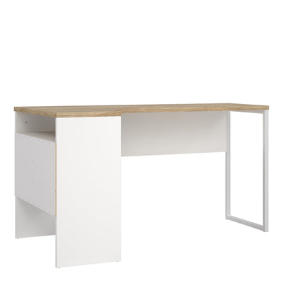 Function Plus Corner Desk 2 Drawers in White and Oak – FTG, view 3