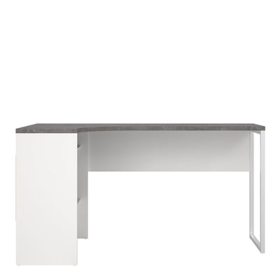 Function Plus Corner Desk 2 Drawers in White and Grey – FTG, view 2