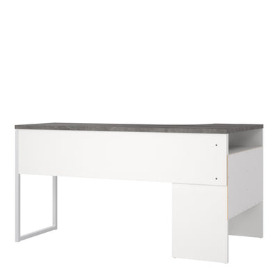 Function Plus Corner Desk 2 Drawers in White and Grey – FTG, view 4