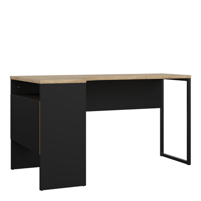 Function Plus Corner Desk 2 Drawers in Black Matt and Oak – FTG, view 3