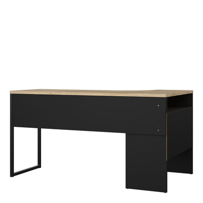 Function Plus Corner Desk 2 Drawers in Black Matt and Oak – FTG, view 4
