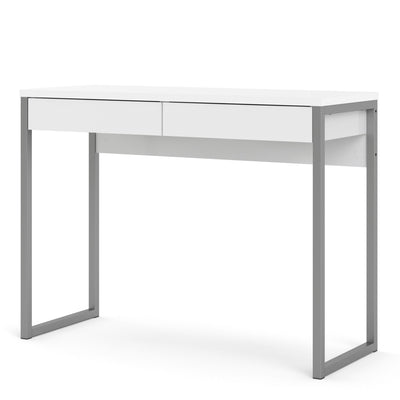 Function Plus Desk 2 Drawers in White High Gloss – FTG, view 3