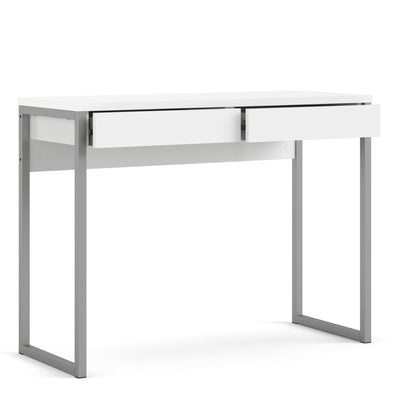 Function Plus Desk 2 Drawers in White High Gloss – FTG, view 4