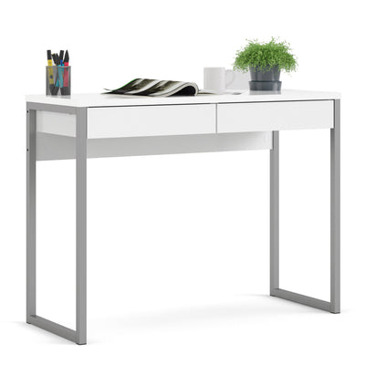 Function Plus Desk 2 Drawers in White High Gloss – FTG, view 6