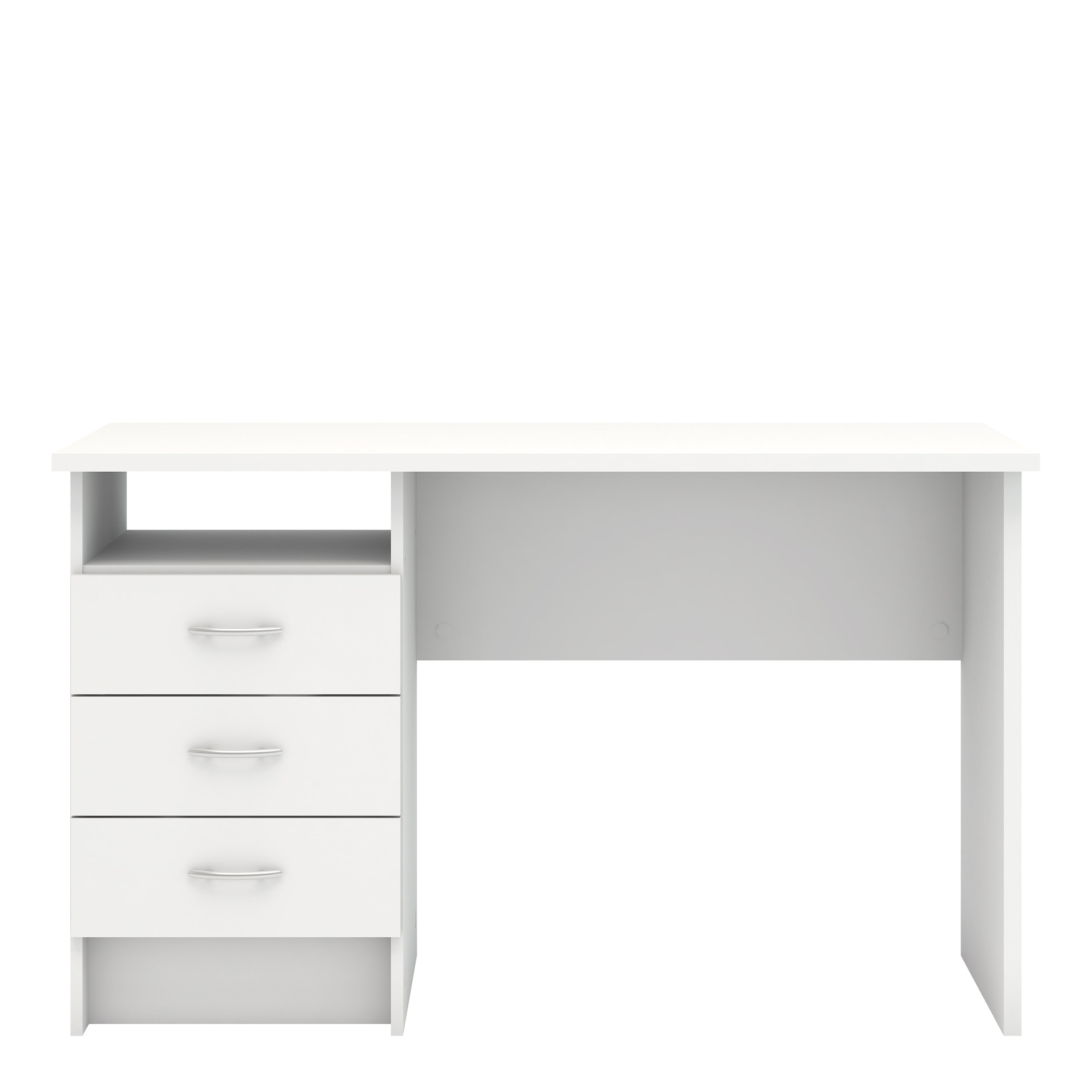 Function Plus Desk 3 Drawers in White – FTG, view 2