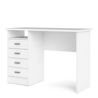 Function Plus 4 Drawer Desk in White – FTG, view 3