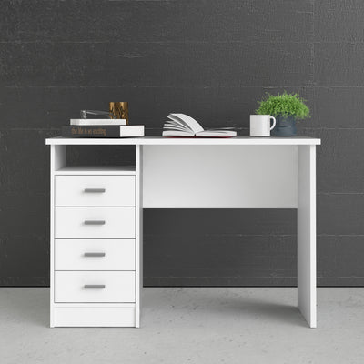 Function Plus 4 Drawer Desk in White – FTG, view 4