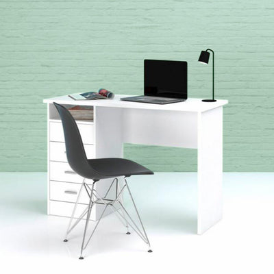 Function Plus 4 Drawer Desk in White – FTG, view 5