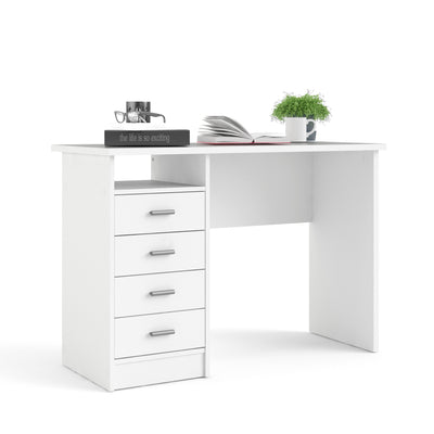 Function Plus 4 Drawer Desk in White – FTG, view 6