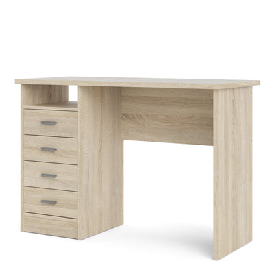 Function Plus 4 Drawer Desk in Oak – FTG, view 3